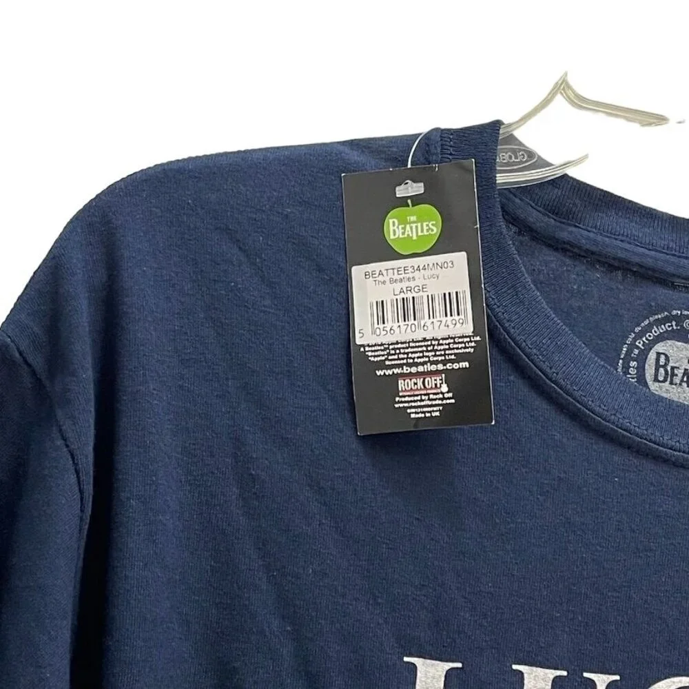 The Beatles Navy Blue White T-Shirt 2017, Lucy in the Sky, 100% Cotton, Large - Picture 3 of 4